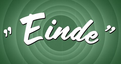Retro Cinematic Film End Screen with Green Background - Download Free Stock Images Pikwizard.com