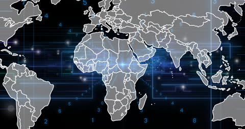 High-Tech Global Connectivity Animated World Map