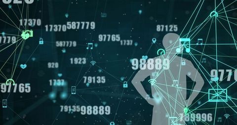 Digital Data Processing with Human Silhouette in Futuristic Interface - Download Free Stock Images Pikwizard.com