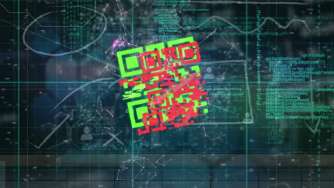 Digital QR Code Network Technology Concept and Data Representation