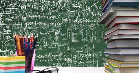 Classroom Math Concepts with Stationery and Textbooks - Download Free Stock Images Pikwizard.com