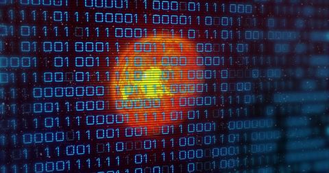 Binary Code Data Streams Showing With Planet Visualization - Download Free Stock Images Pikwizard.com