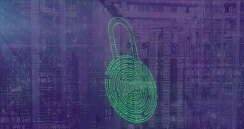 digital security concept with padlock over server room - Download Free Stock Images Pikwizard.com