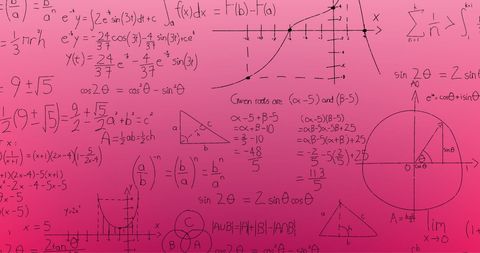Mathematical Formulas on Pink Background Illustration - Download Free Stock Images Pikwizard.com