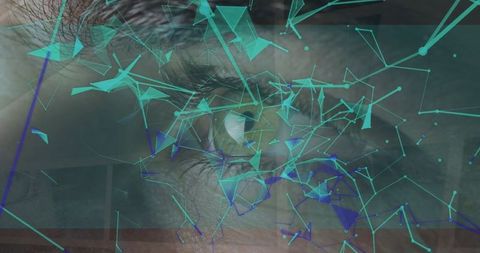 Futuristic Digital Overlay on Human Eye Representing Data Interface