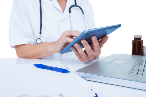 Transparent Medical Professional Interacting with Tablet Technology - Download Free Stock Videos Pikwizard.com
