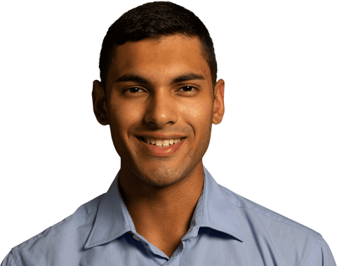Smiling Biracial Man Portrait on Transparent Background