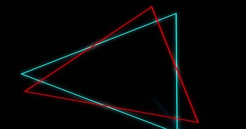 Modern neon geometric shapes with vibrant light trails