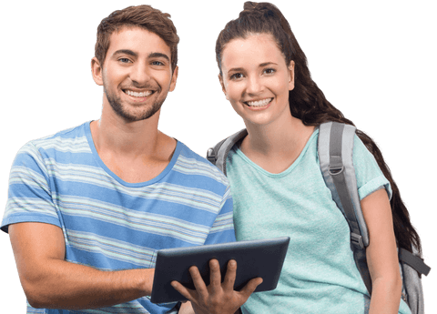 happy couple using tablet together on transparent background - Download Free Stock Videos Pikwizard.com
