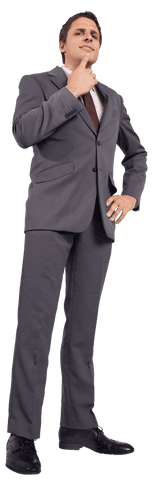 Transparent Thinking Businessman Contemplating Future Opportunities