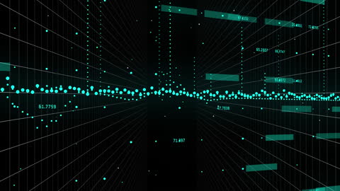 Abstract Financial Data Visualization with Green Graphs