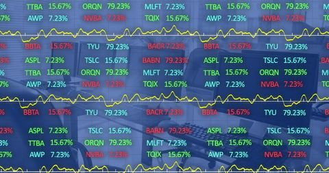 Financial Trading Board With Graph Overlapped on Office Desks - Download Free Stock Images Pikwizard.com