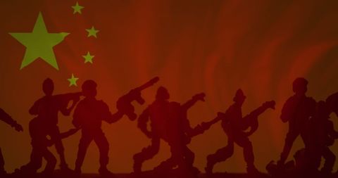 China Flag with Soldier Silhouettes Symbolizing Patriotism - Download Free Stock Images Pikwizard.com