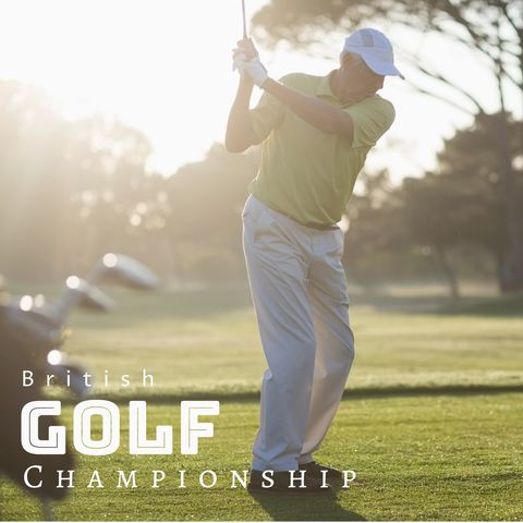 Senior Man Enjoying Golf Swing at British Championship