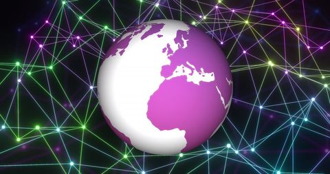 Digitally Connected Globe with Modern Network Lines - Download Free Stock Images Pikwizard.com
