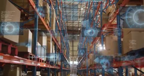 Futuristic Augmented Reality Warehouse Logistics Interface