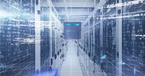 Futuristic Data Center with Holographic Equations - Download Free Stock Images Pikwizard.com