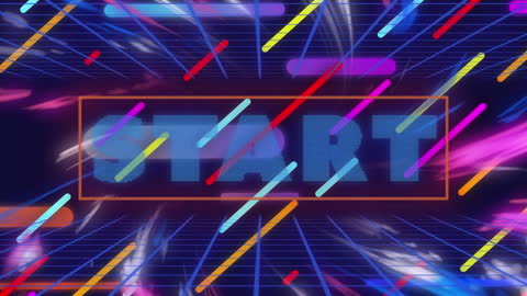 Retro Neon Gaming Interface with Colorful Elements