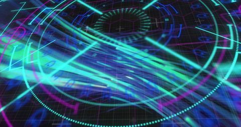 Futuristic Digital Interface with Dynamic Data Processing Elements - Download Free Stock Images Pikwizard.com