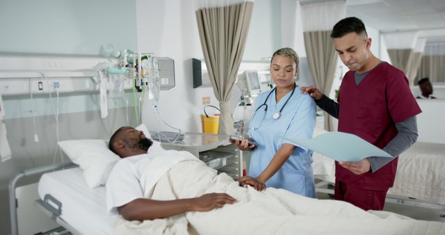 Nurses Checking Patient's Medical Records in Hospital Room - Download Free Stock Images Pikwizard.com