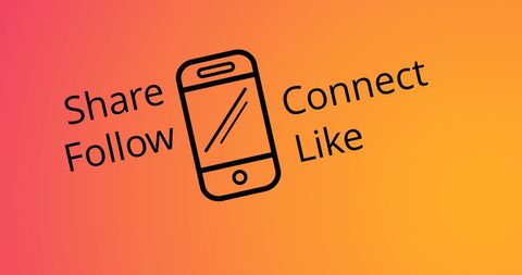 Social Media Engagement Text on Vibrant Gradient Background