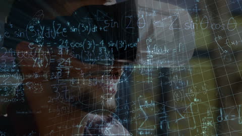 Man Exploring Mathematical World Using Virtual Reality Headset