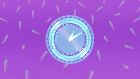 Holographic Digital Clock with Abstract Purple Background