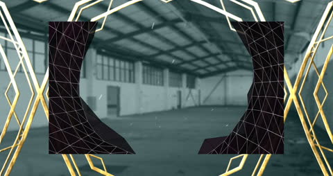 Abstract Geometric Shapes in Modern Warehouse Digital Animation