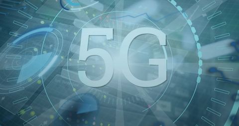 Abstract Digital 5G Technology Concept with Data Visualization - Download Free Stock Images Pikwizard.com