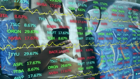Financial Data Projections Overlay on Mobile Use
