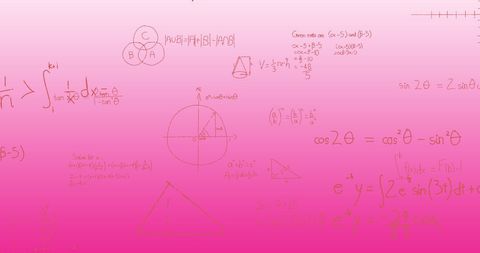 Mathematical Equations on Pastel Pink Backdrop - Download Free Stock Images Pikwizard.com