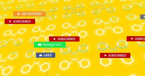 Dynamic Social Media Interaction Over Yellow Honeycomb Pattern