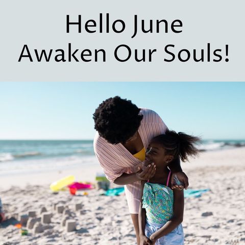 Mother and Daughter on Beach for June Celebration