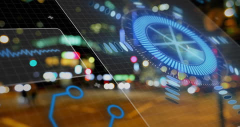 Digital Data Interface Over Illuminated Urban Scene