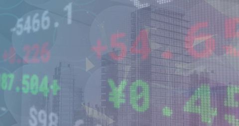 Stock Market Trends over Urban Skyline - Download Free Stock Images Pikwizard.com