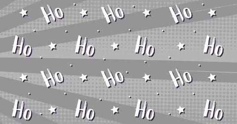 Retro Christmas 'Ho Ho Ho' Text Pattern on Gray Background