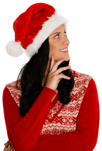 smiling woman in santa hat isolated on transparent christmas background - Download Free Stock Videos Pikwizard.com