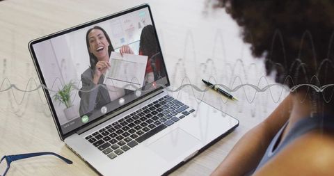 Virtual meeting collaboration home office remote work concept