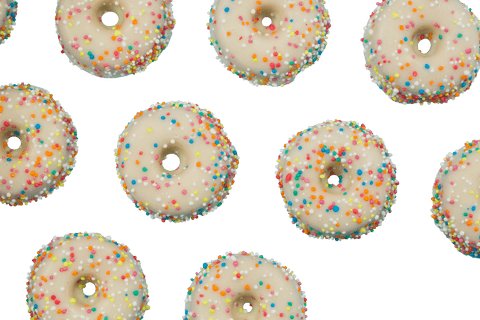 white cream iced mini donuts with colorful sprinkles on transparent background - Download Free Stock Videos Pikwizard.com