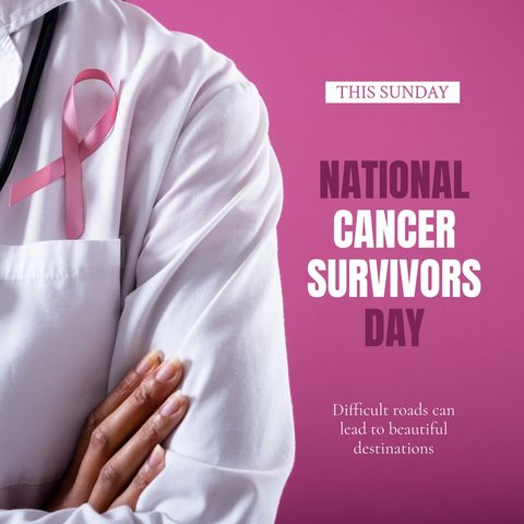 Honor national cancer survivors day with inspiring awareness poster