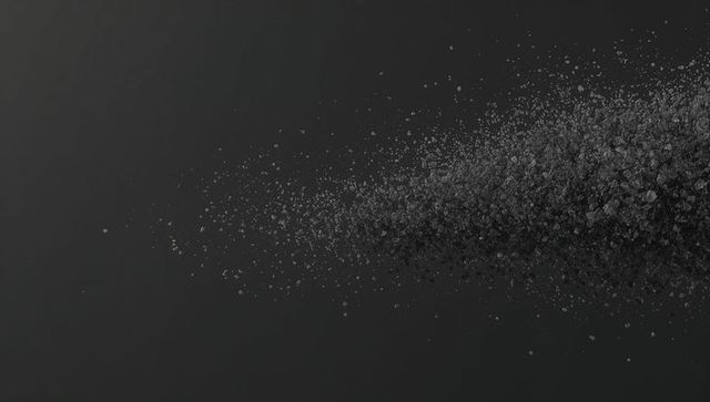 Granular Particle Cloud Scattering on Charcoal Background