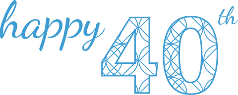 Happy 40th Birthday Blue Decorative Text on Transparent Background - Download Free Stock Videos Pikwizard.com