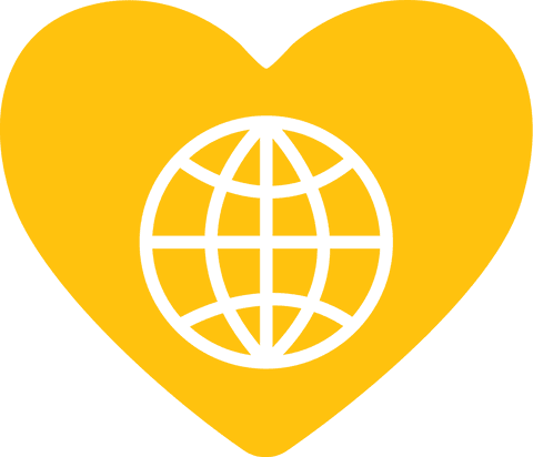Transparent Yellow Heart with Globe Outline Global Love Concept - Download Free Stock Videos Pikwizard.com