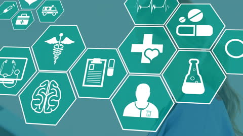 Innovative Medical Interface with Futuristic Icons Digital Concept