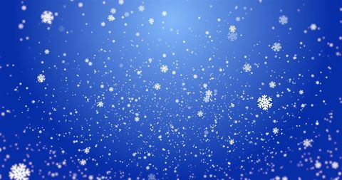Falling Snowflakes on Tranquil Blue Backdrop