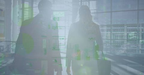 Corporate Collaboration with Digital Data Analytics Overlay - Download Free Stock Images Pikwizard.com