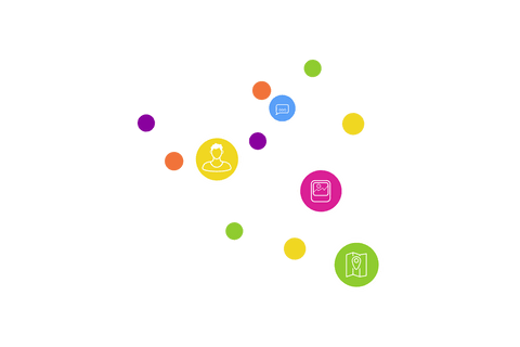 Transparent Network Communication Icons on Colorful Circles - Download Free Stock Videos Pikwizard.com