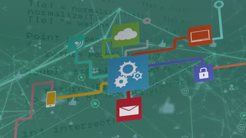 Digital Network Connecting Data and Technology