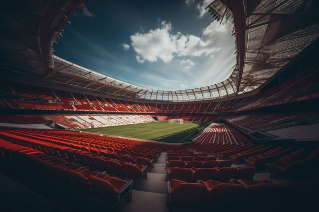 Empty football stadium on sunny day, created using generative ai technology - Download Free Stock Photos Pikwizard.com