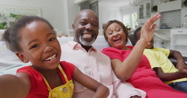 Happy Multi-Generational Family Taking Selfie at Home - Download Free Stock Images Pikwizard.com